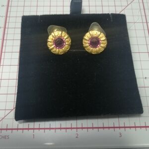 Pink Crystal Art Nouveau Earrings